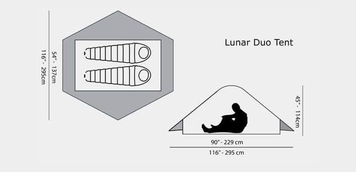 tienda de campaña ultraligera 2 personas Lunar Duo Explorer 